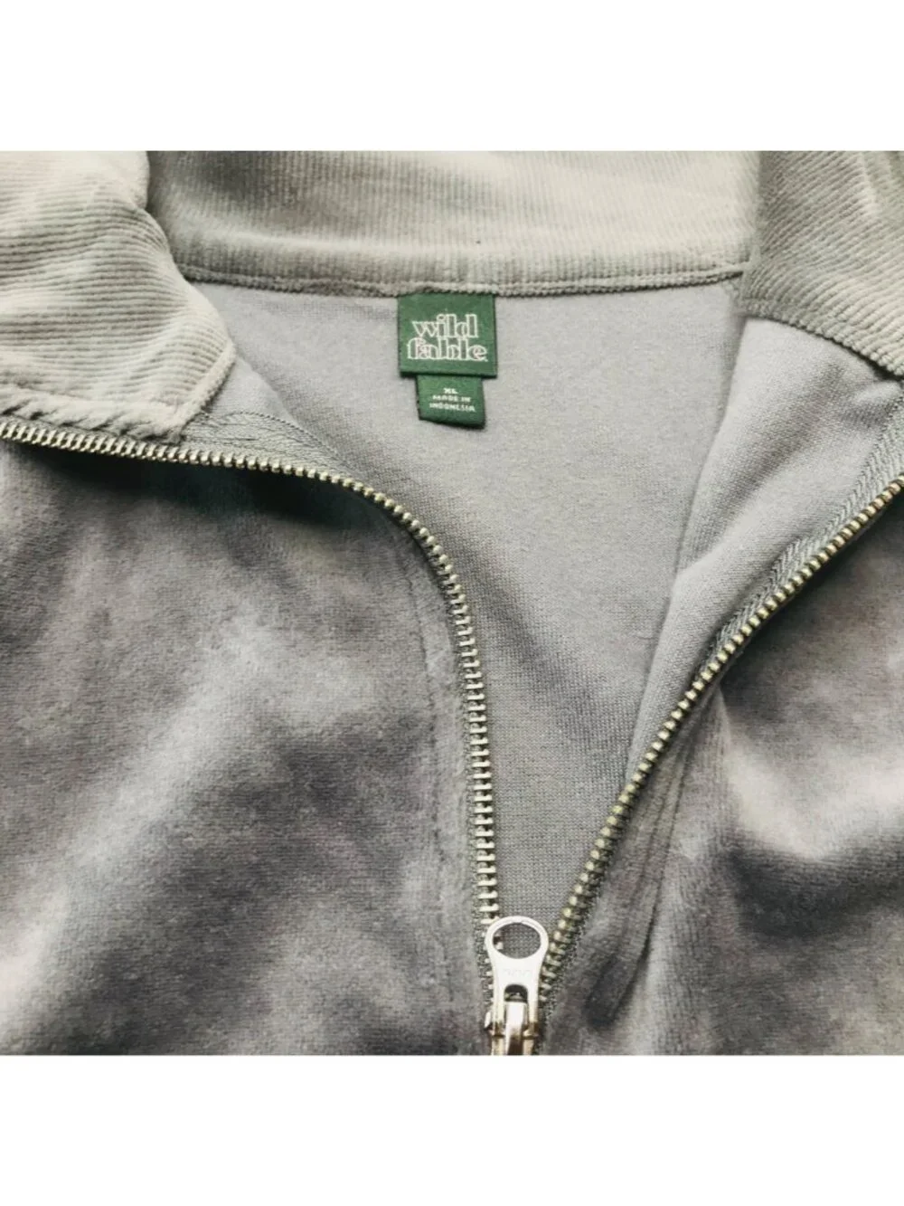 Wild Fable Women's Size XL Quarter Zip Velour Tunic Sweatshirt Gray New - Picture 14 of 14